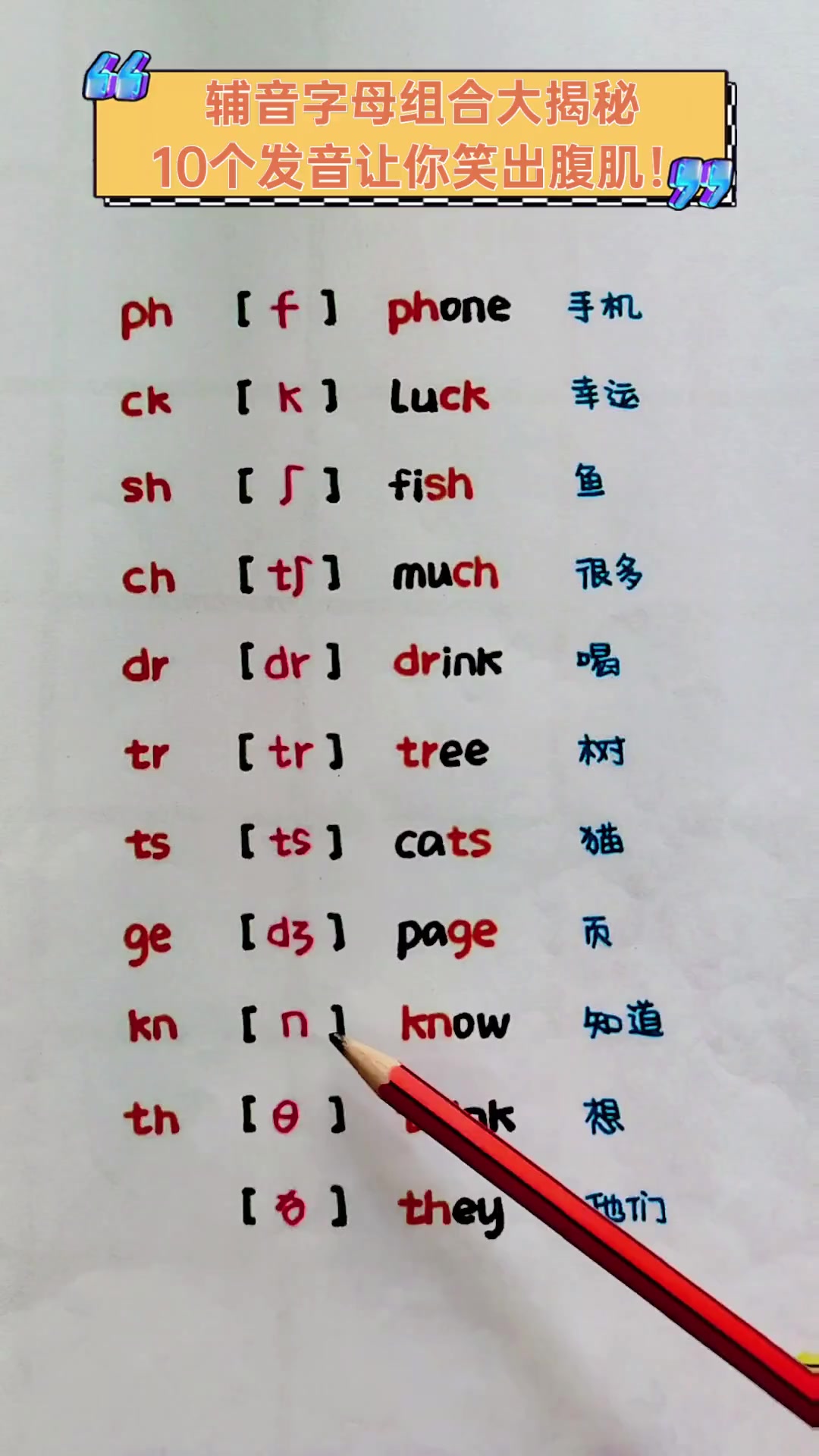 字母组合的常见发音